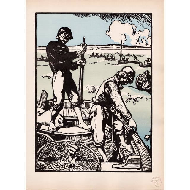 Auguste-Louis Lepère, Loups de Mer, 1898, Lithograph on Paper For Sale - Image 10 of 11