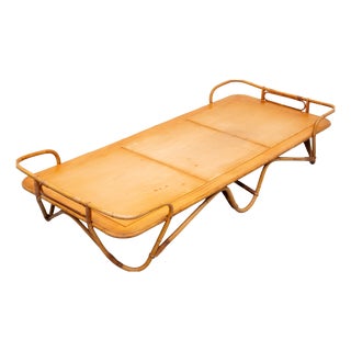 Rattan Daybed, Noordwolde, Holland, 1950s For Sale