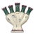 Vintage French Country Floral Painted Tulipiere Ceramic Vase, Purple & Green For Sale