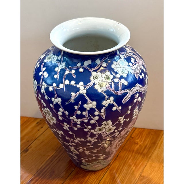 Blue and White Prunus Porcelain Vase For Sale - Image 4 of 10