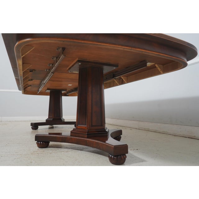Henredon Large Flame Mahogany Top Dining Room Table For Sale - Image 17 of 18