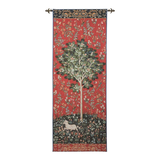 Oak Tree Portiere Loom Woven Tapestry - 185x70cm (6'1"x2'4") - Requires Rod Size 2 For Sale