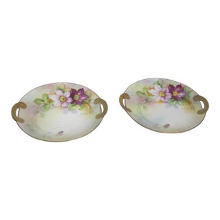 Nippon Floral Plates - A Pair For Sale