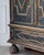 18th Century Baroque Two-Part Cabinet with Black Finish and Blue Interior For Sale - Image 14 of 17