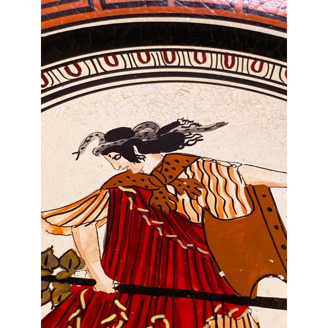 Greek Pottery Plate depicting Maenad the Attendant of Bacchus
