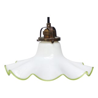 Mid-Century Modern French Opaline Glass Pendant Light For Sale