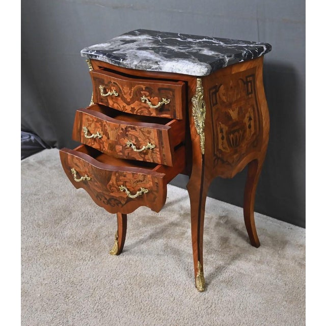 20th Century Louis XV Marquetry Parlor Cabinet For Sale - Image 3 of 18