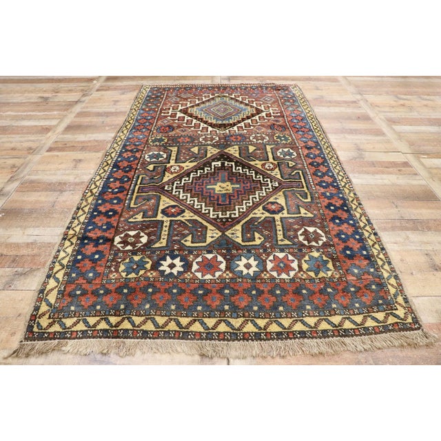 Textile Antique Azerbaijan Rug - 05'00 X 09'03 For Sale - Image 7 of 9