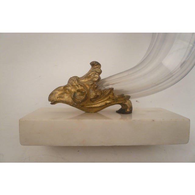19th Century Gilt Bronze and Cut Crystal Cornucopia Vases on Marble Bases, Pair For Sale In Pittsburgh - Image 6 of 9