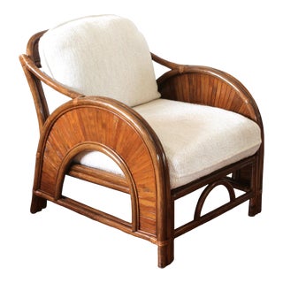 1970s Rattan Arm or Club Chair For Sale