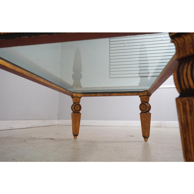 Stunning Vintage Neoclassical Glass Top Coffee Table For Sale - Image 13 of 13