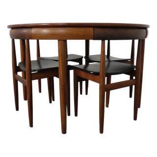 Roundette Teak Table & Chairs from Hans Olsen, Denmark, 1950sm, Set of 5 For Sale