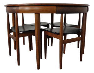 Roundette Teak Table & Chairs from Hans Olsen, Denmark, 1950sm, Set of 5