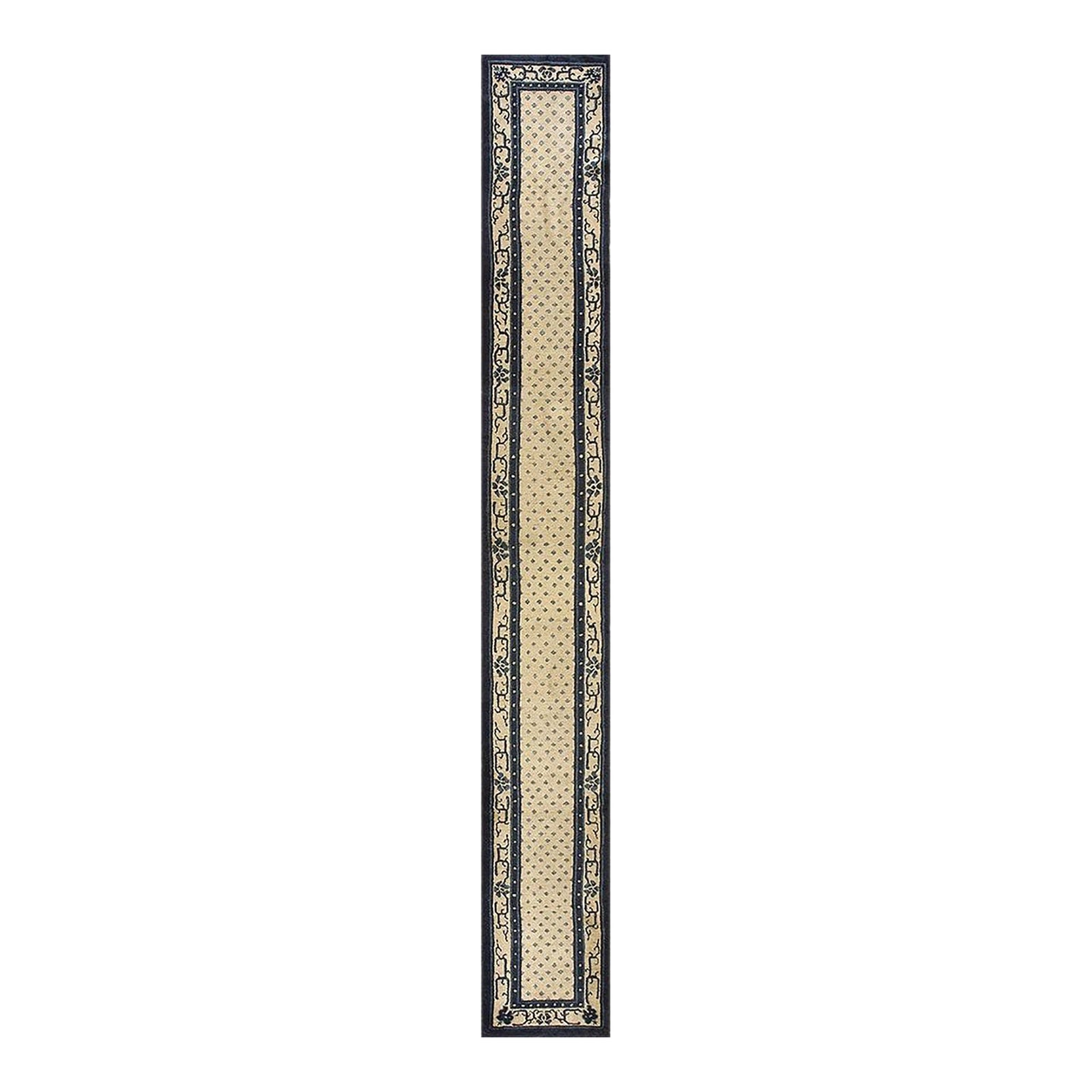 1920s Beige Diamond Antique Chinese Peking Hallway Runner Rug 1' 10'' X ...