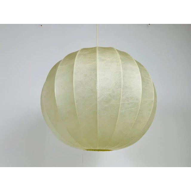 Mid-Century Modern Mid-Century Modern Round Cocoon Pendant Lamp, 1960s, Italy For Sale - Image 3 of 10