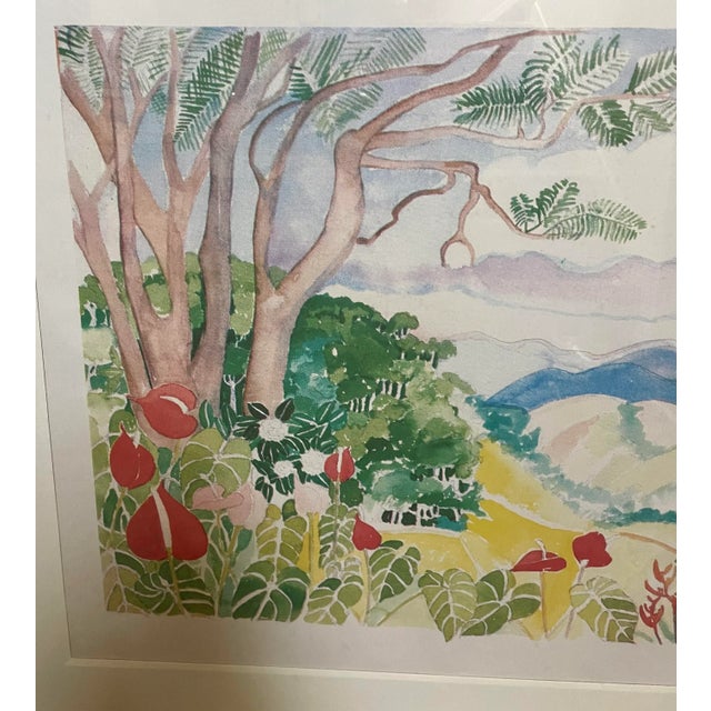 Modern Signed Lithograph by Guita Chariker Featuring a Brazilian Landscape and Botanicals. 02/133 For Sale - Image 3 of 9