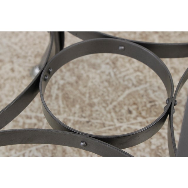 Animal Skin Set of 6 Restoration Hardware Adjustable Toledo Leather Seat Stools For Sale - Image 7 of 15