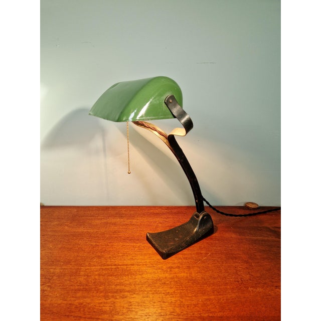 Vintage German Banker's Lamp, 1920s For Sale - Image 4 of 18