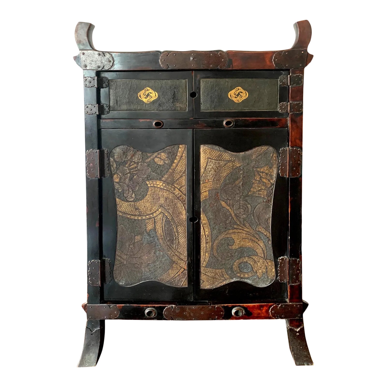 asian vintage cabinet 【kanademono】19日まで Black_RattanSideboard_14_1080x