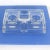 Vintage clear glass inkwell and pen holder or tray. This has two round bowls and on square bowl at the back with two pen...