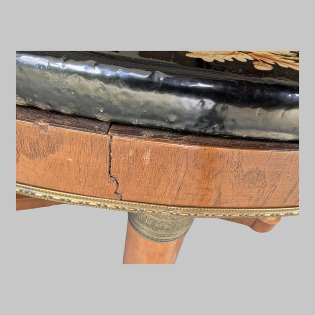 Traditional Antique Scagliola Table With Central Pastoral Landscape Medallion For Sale - Image 3 of 14