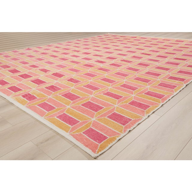 Raspberry Pink Contemporary Turkish Moroccan Rug, 09'11 X 12'04 For Sale - Image 8 of 10