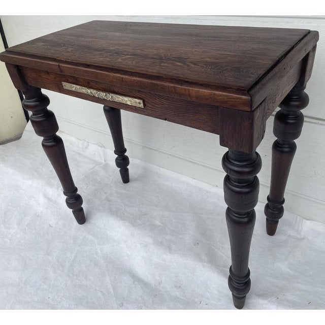 Brown Antique Table in Oak, 1890s For Sale - Image 8 of 18