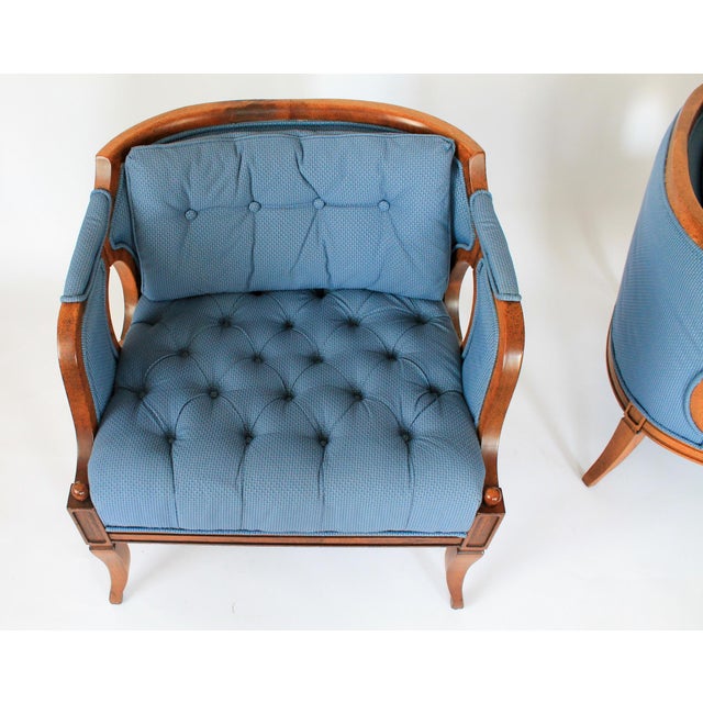 Pair of Louis XIV Bergeres Barrel Back Club Chairs For Sale - Image 12 of 12