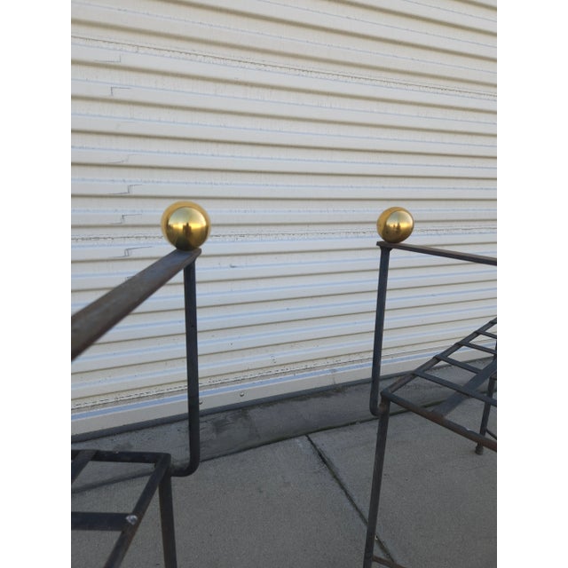 Metal Pair of Wrought Iron Patio Armchairs Attributed to Mario Papperzini For Sale - Image 7 of 17