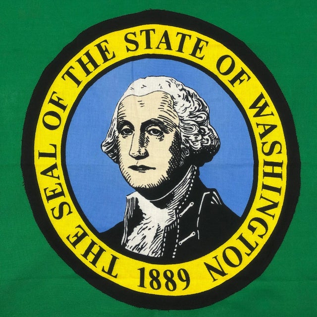 American Vintage Cotton State Flag of Washington For Sale - Image 3 of 4