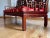 Asian Rosewood Sofa With Crane and Cherry Blossom Motif. Includes Two Sets of Seat Cushions For Sale - Image 9 of 11