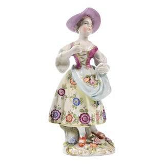 20th Century Ceramic Young Girl Sculpture by School of Capodimonte, Italy For Sale