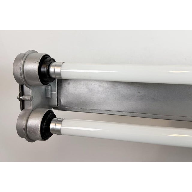 Industrial Polished Hanging Tube Light, 1970s For Sale - Image 14 of 18