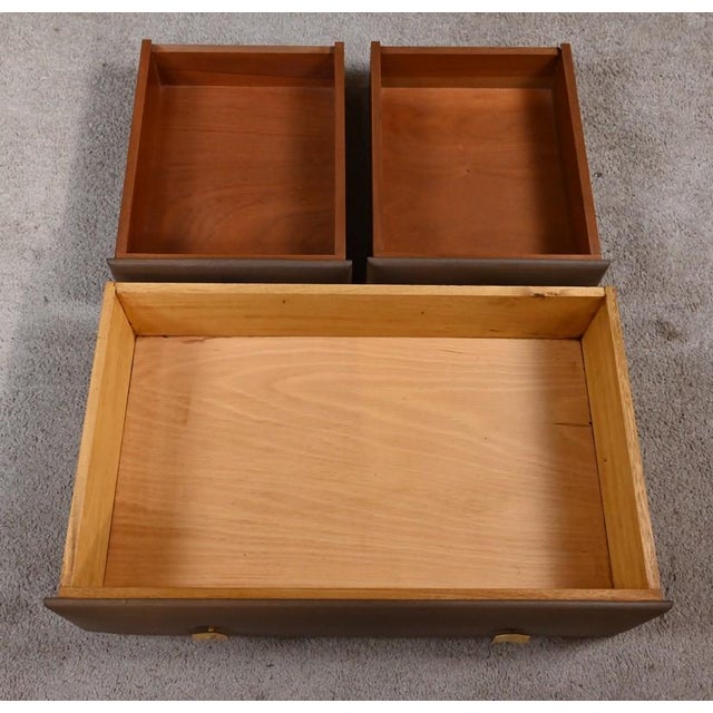 Teak and Nubuck Dressing Table attributed to R. Landault, 1970, Set of 3 For Sale - Image 17 of 18