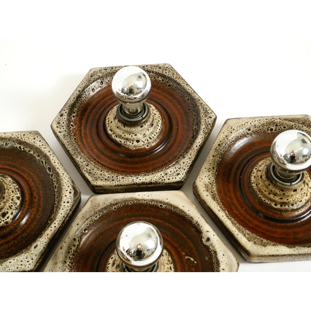 Hexagonal Fat Lava Ceramic Wall Lamps from Hustadt Leuchten, Germany, 1960s, Set of 5 For Sale - Image 14 of 18