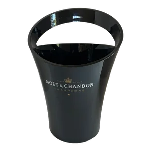 Vintage French Champagne Cooler Bucket in Black Plastic From J M Gady for Moet, 2000s