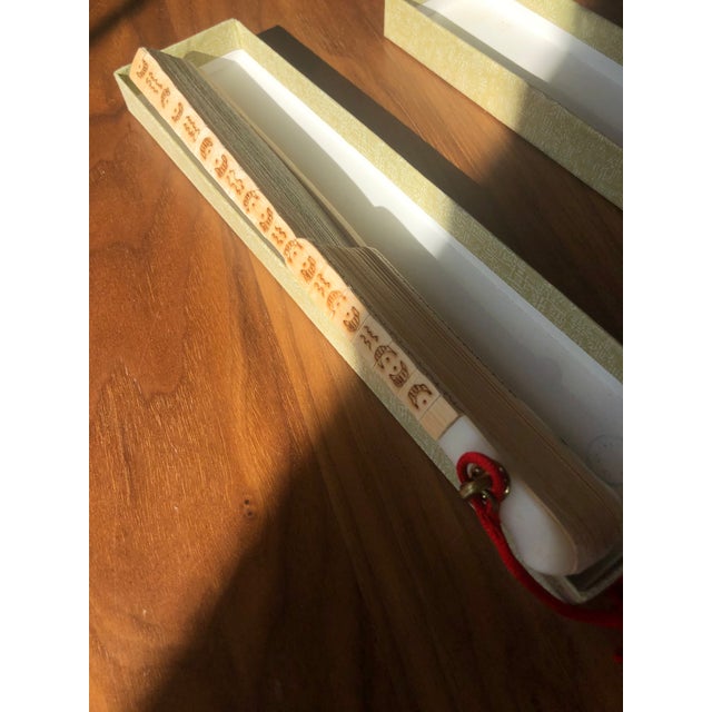 Off-white 1990s Chinoiserie Hand Painted Fan For Sale - Image 8 of 10