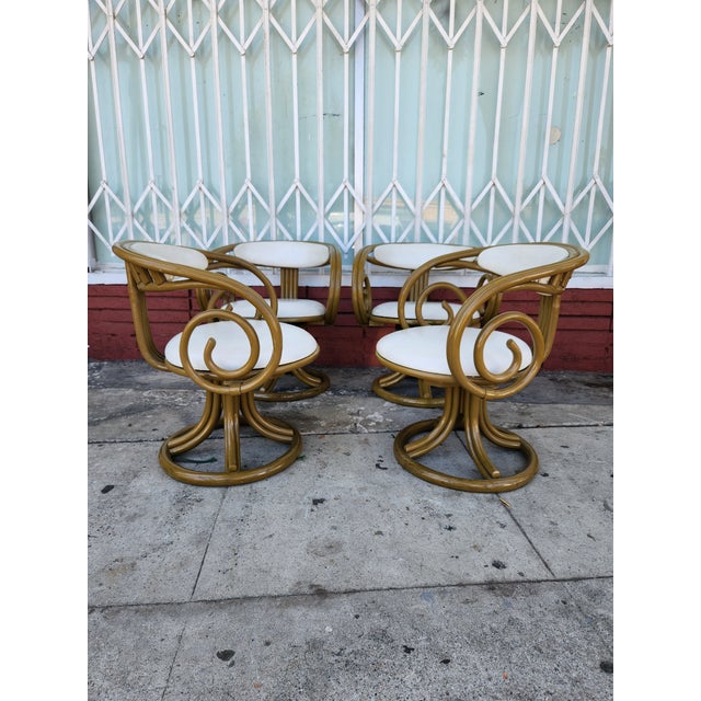 1960s Vintage Dining Table With 4 Swivel Chairs For Sale - Image 5 of 6