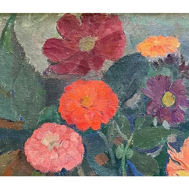 Fernand Blondin, Flowers in a Pitcher, Oil on Canvas For Sale - Image 6 of 13