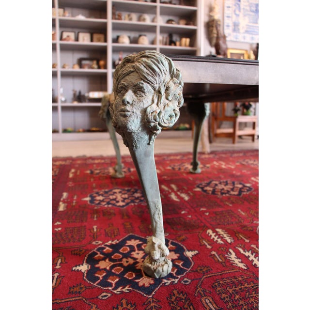 Metal 1960s Modern Art Zoomorphic Mirrored Bronze Coffee Table, Signed For Sale - Image 7 of 12