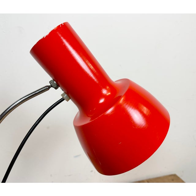 Metal Red Table Lamp by Josef Hurka for Napako, 1950s For Sale - Image 7 of 15
