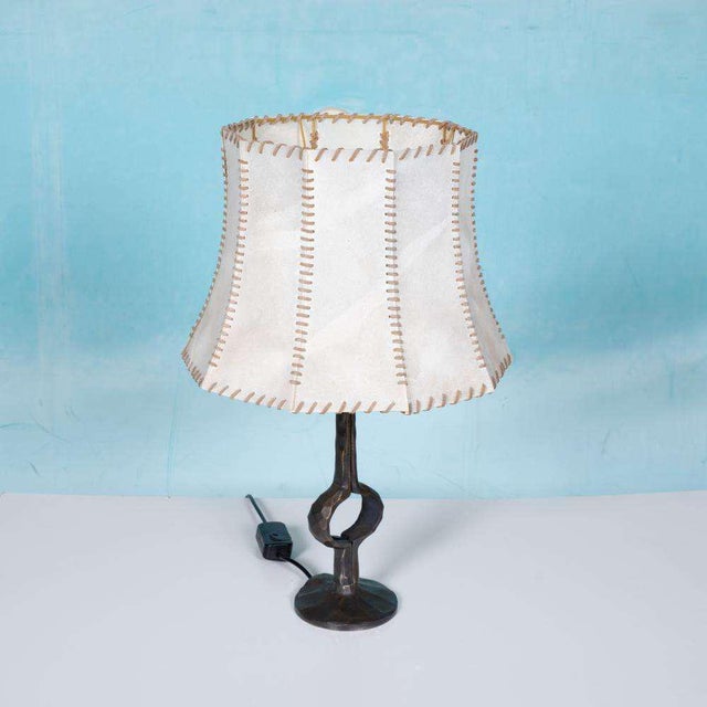 Brutalist Table Lamp in Bronze, 1970s For Sale - Image 12 of 18