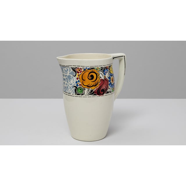 20th Century Belgian Floral Design Ceramic Pitcher For Sale - Image 11 of 18