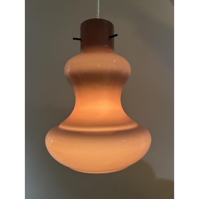 1970s glass pendant light, original cord diameter 20cm height 30cm Up to 250V (Europe/UK Standard).The wiring of this item...