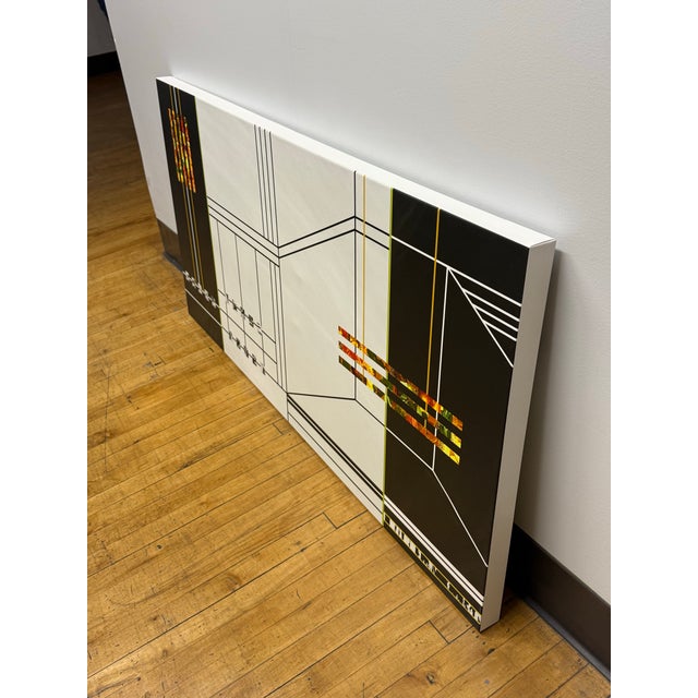 Late 20th Century Contemporary Geometric Abstract Canvas Print For Sale - Image 5 of 12