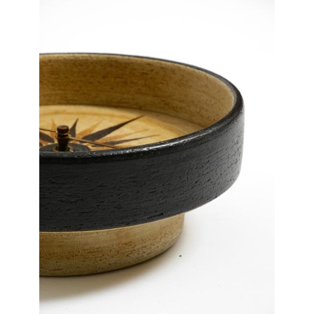 Handmade Round Ceramic Wall Clock, 1970s For Sale - Image 16 of 18