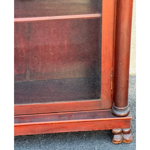 Early 20th Century Antique Larkin 2 Door Mahogany Bookcase With Leaded Glass Doors For Sale - Image 5 of 18