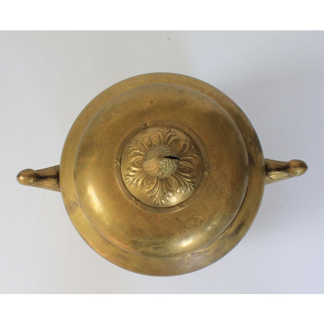 Indian Antique Brass Jugendstil Lidded Wine Bowl For Sale - Image 3 of 12