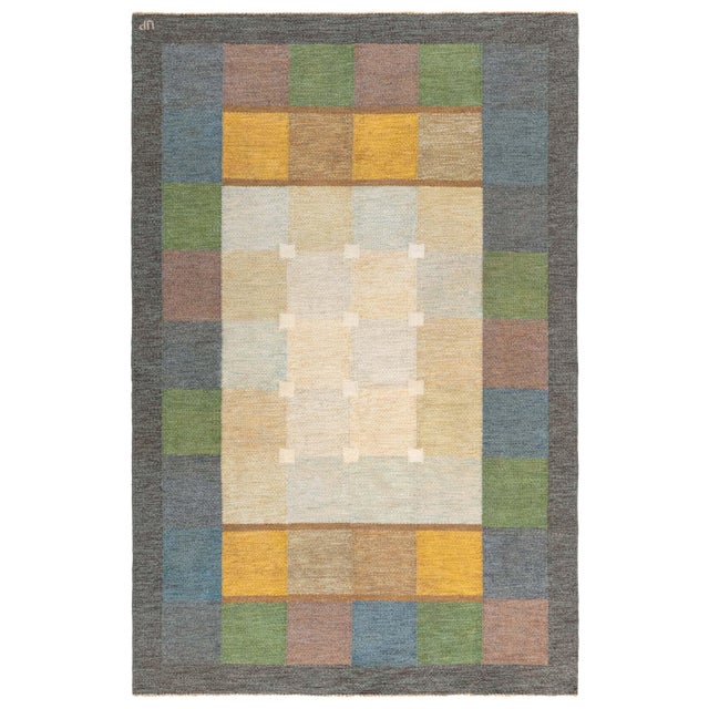 Doris Leslie Blau Vintage Swedish Flat Woven by Ulla Parkdal For Sale