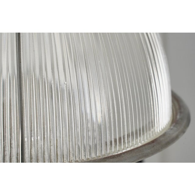 Mid 20th Century Restored Industrial Holophane Steel Factory Pendant Light For Sale - Image 4 of 10